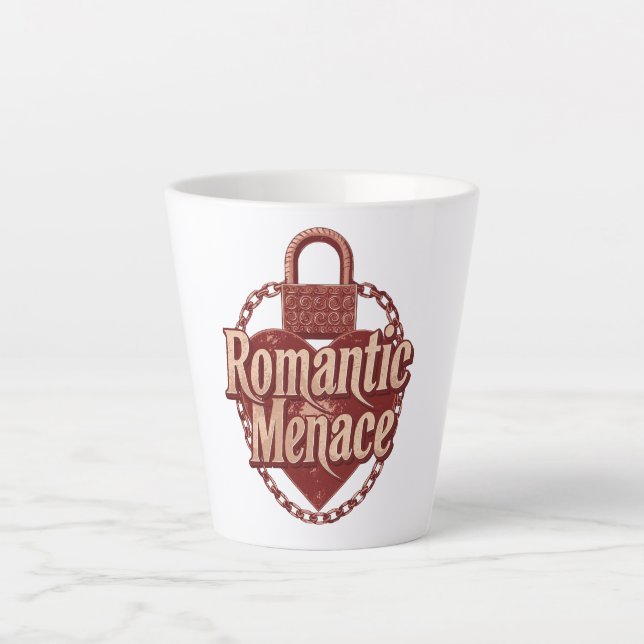 Dark Love Quote with Chains and Heart Latte Mug (Front)