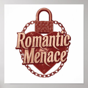 Dark Love Quote with Chains and Heart Poster