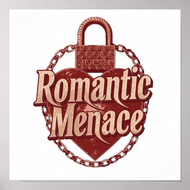 Dark Love Quote with Chains and Heart Poster (Front)