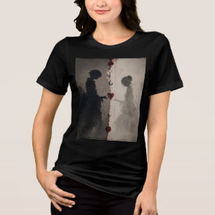 Dark Love Silhouette Artistic Couples T-Shirt Tri-Blend Shirt