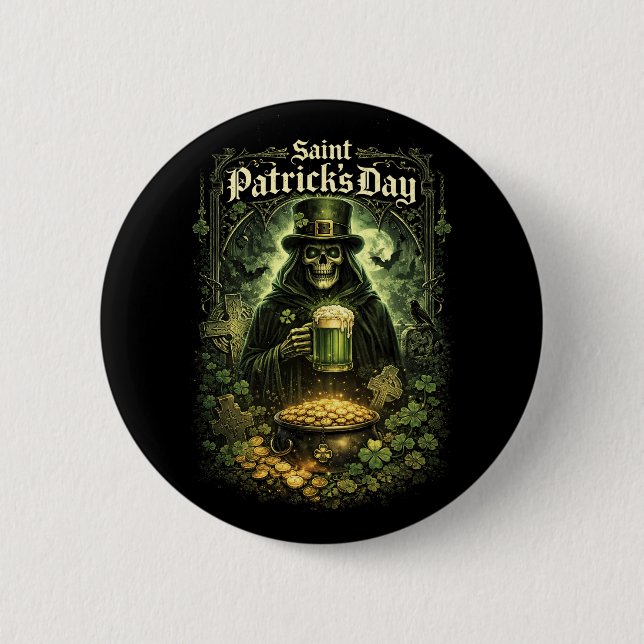 Dark Luck of Saint Patrick 6 Cm Round Badge (Front)