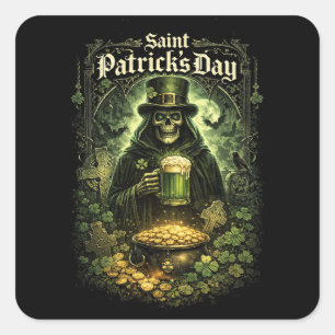 Dark Luck of Saint Patrick Square Sticker