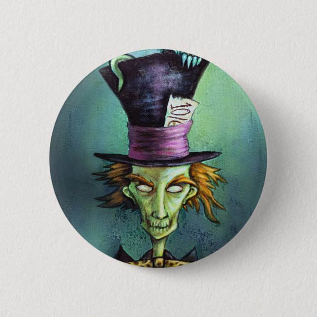Dark Mad Hatter from Alice in Wonderland 6 Cm Round Badge (Front)