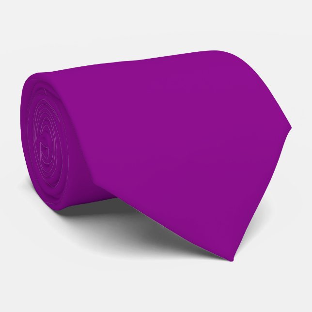 Dark Magenta Purple Colour Solid Plain Tie (Rolled)