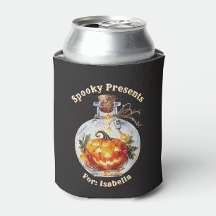 Dark Magic Glowing Jack O Lantern Pumpkin  Can Cooler