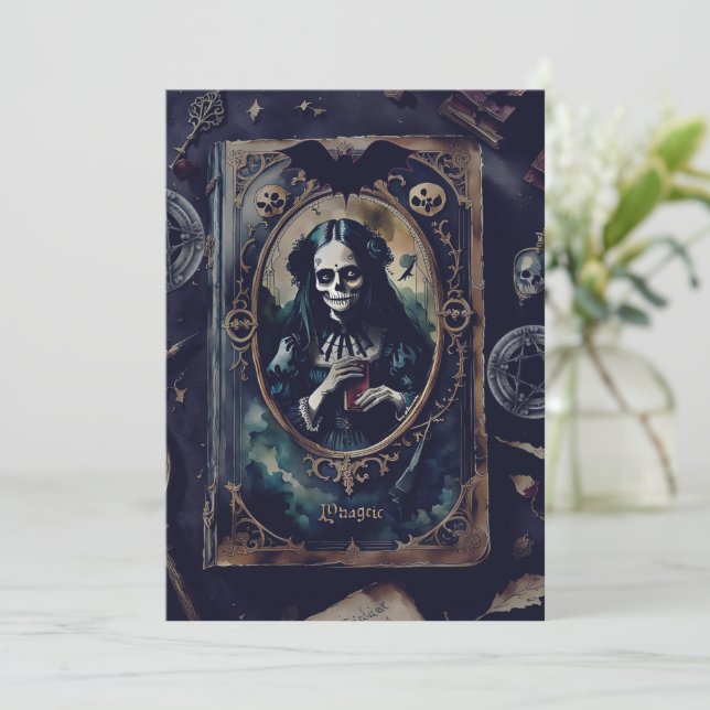 Dark Magic Halloween Party Invitation (Standing Front)