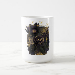 Dark Magical Floral Bouquet in Golden Frame Coffee Mug