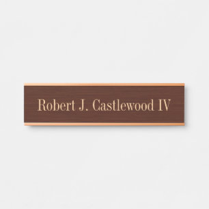 Dark Mahogany Colour Hanging Wall Nameplate