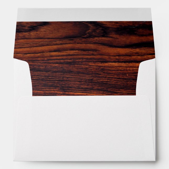 Dark Mahogany wood grain, brown wood grain Envelopes (Back (Bottom))