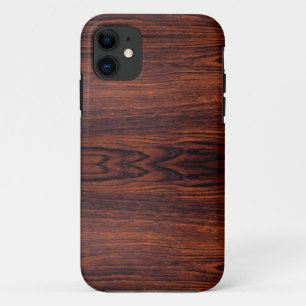 Dark Mahogany wood grain   brown wood pattern  iPhone 11 Case