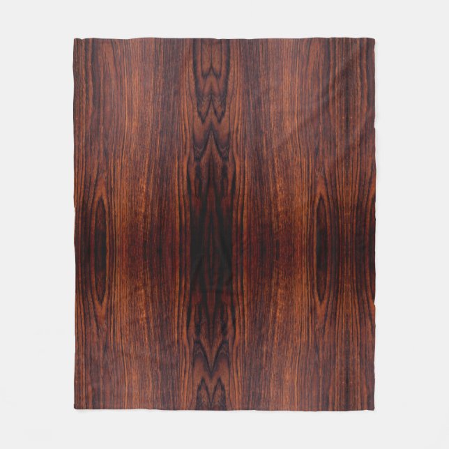 Dark Mahogany wood grain | brown wood pattern    Fleece Blanket (Front)