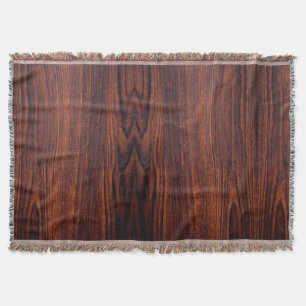 Dark Mahogany wood grain   brown wood pattern  Throw Blanket