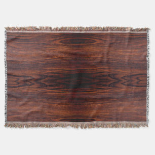 Dark Mahogany wood grain brown wood pattern Throw Blanket
