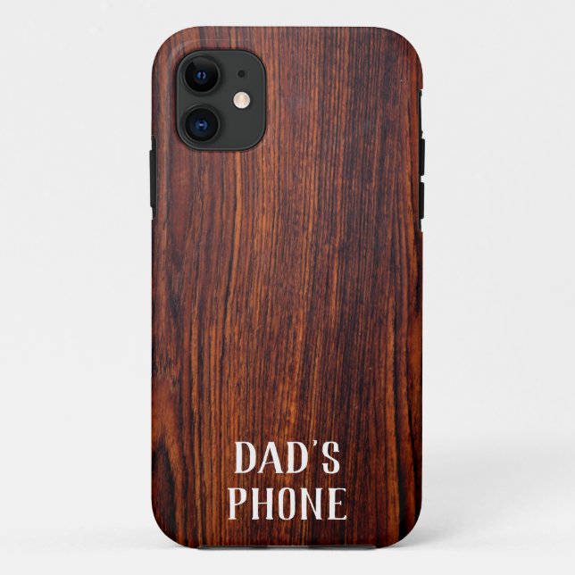 Dark Mahogany wood grain | worlds best dad   Case-Mate iPhone Case (Back)