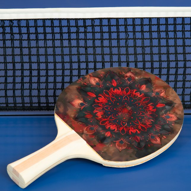 Dark Mandala- Boho Gothic Gift Ping Pong Paddle (Insitu)
