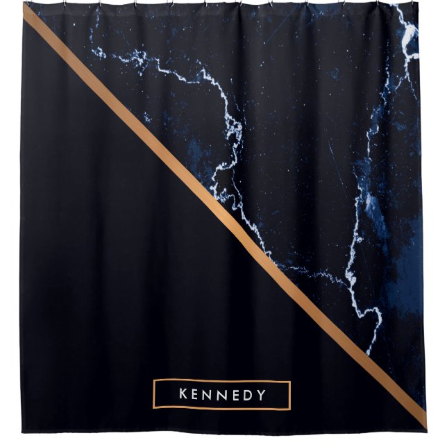 Dark Marble Abstract Shower Curtain (Front)