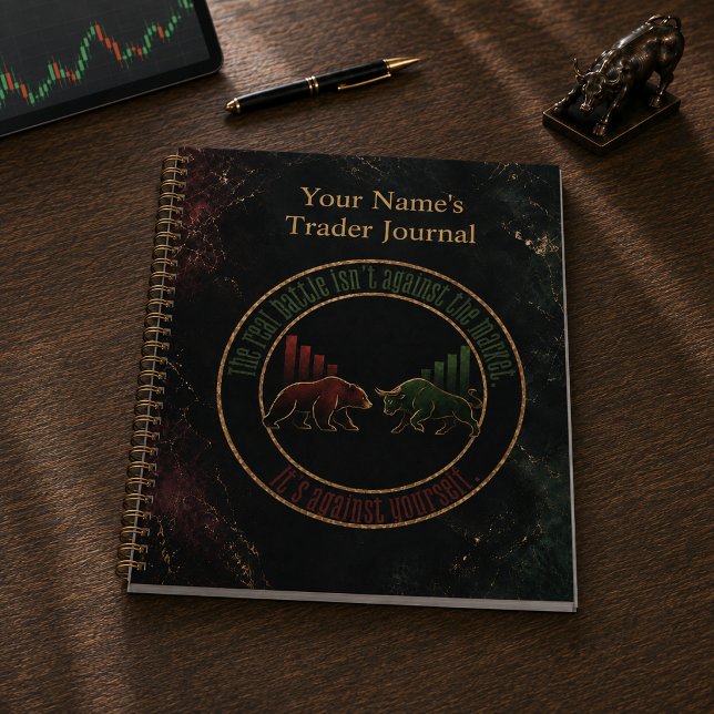 Dark Marble Bull Bear Trader Design Notebook (Creator Uploaded)