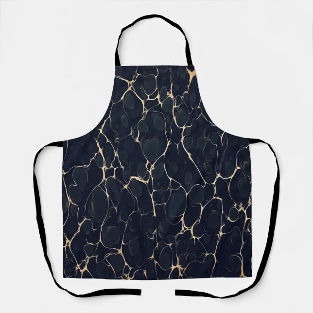 Dark Marble Pattern Abstract Alcohol Ink Style 1 Apron (Front)