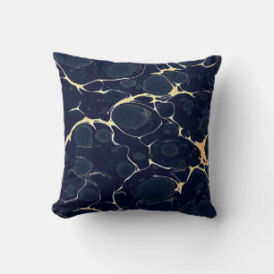 Dark Marble Pattern Abstract Alcohol Ink Style Dar Cushion