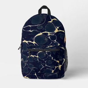 Dark Marble Pattern Abstract Alcohol Ink Style Dar Printed Backpack