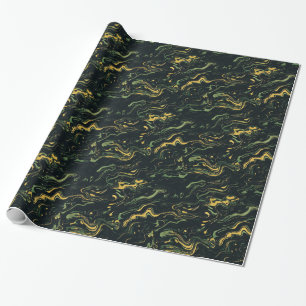 Dark Marble Swirl Wrapping Paper