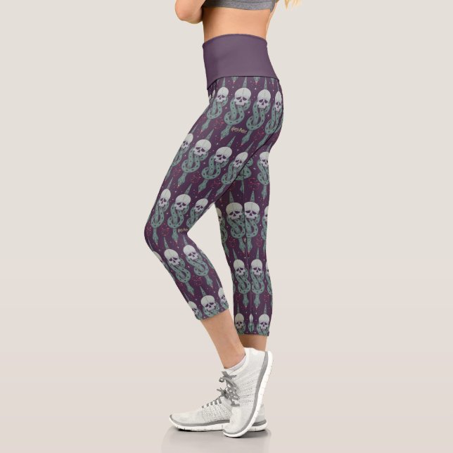 Dark Mark Geometric Icon Pattern Capri Leggings (Left)