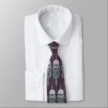 Dark Mark Geometric Icon Pattern Tie<br><div class="desc">Embrace the darker side of the wizarding world with this bold Dark Mark inspired pattern design. Featuring an all-over repeat of skulls entwined with serpents, magical symbols, and subtle sparkling accents, this striking artwork captures the mysterious and powerful aesthetic associated with the Dark Arts. Set against a deep, moody background,...</div>