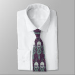 Dark Mark Geometric Icon Pattern Tie<br><div class="desc">Embrace the darker side of the wizarding world with this bold Dark Mark inspired pattern design. Featuring an all-over repeat of skulls entwined with serpents, magical symbols, and subtle sparkling accents, this striking artwork captures the mysterious and powerful aesthetic associated with the Dark Arts. Set against a deep, moody background,...</div>