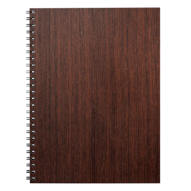 Dark marron wood smooth clear notebook (Front)