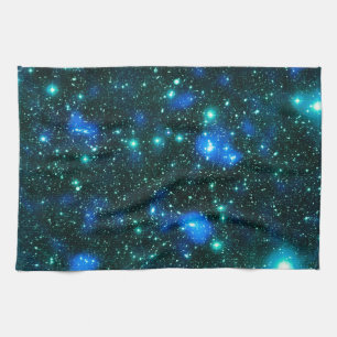 Dark Matter Blue Teal Tea Towel