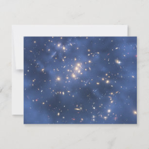 Dark Matter Ring and Galaxy Cluster in Cobalt Blue Invitation