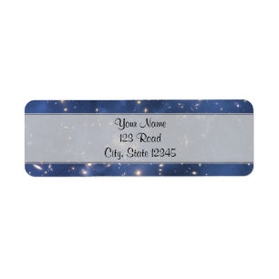 Dark Matter Ring and Galaxy Cluster in Cobalt Blue Return Address Label
