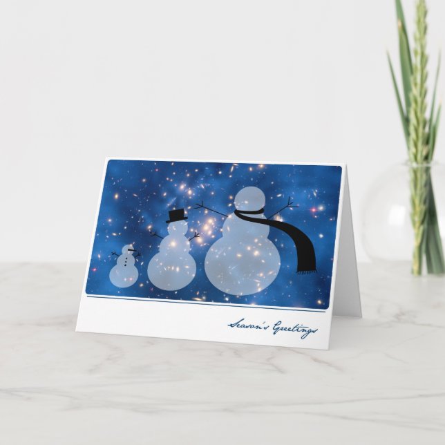 Dark Matter with Galaxy and Snowmen – Hubble Holiday Card (Front)