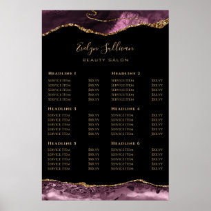 Dark Mauve Agate Price List Poster