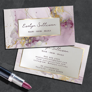 dark mauve ink marble business card