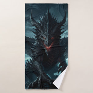 Dark, Mediaeval Dragon  Bath Towel