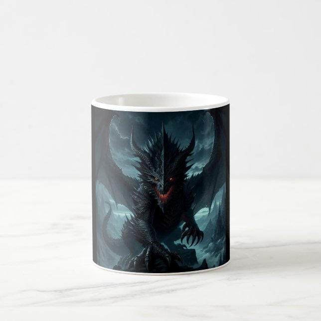 Dark, Mediaeval Dragon  Coffee Mug (Center)