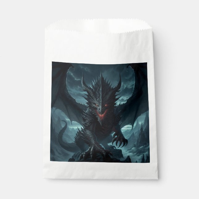 Dark, Mediaeval Dragon  Favour Bag (Front)