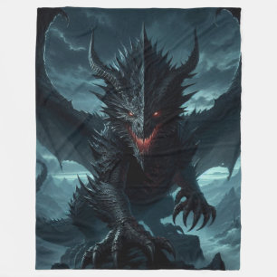 Dark, Mediaeval Dragon Fleece Blanket