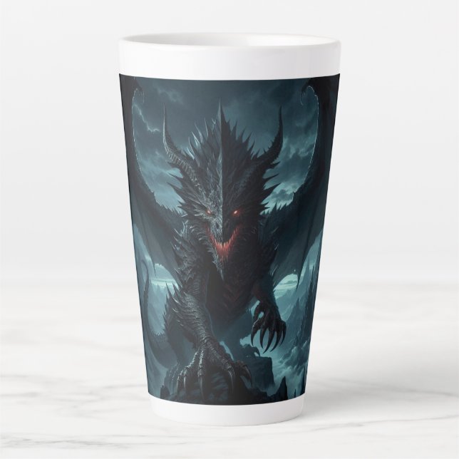 Dark, Mediaeval Dragon  Latte Mug (Front)