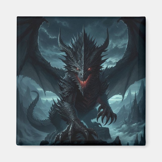 Dark, Mediaeval Dragon  Magnet (Front)