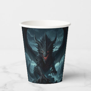 Dark, Mediaeval Dragon Paper Cups