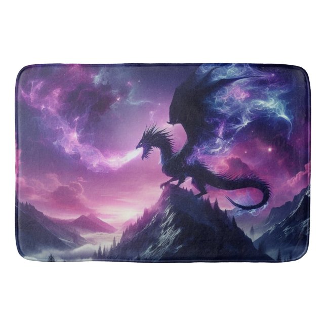 Dark, Mediaeval Ethereal Dragon  Bath Mat (Front)
