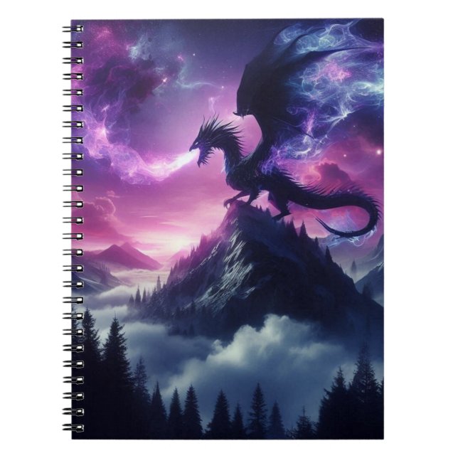 Dark, Mediaeval Ethereal Dragon  Notebook (Front)