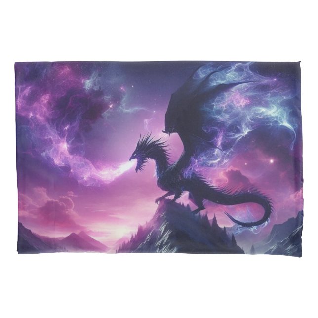 Dark, Mediaeval Ethereal Dragon  Pillowcase (Front)