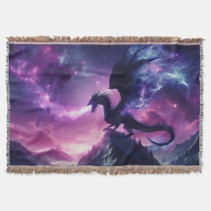 Dark, Mediaeval Ethereal Dragon  Throw Blanket