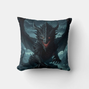 Dark, Medieval Dragon  Cushion
