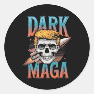 Dark Mega 2024 Usa Trump Halloween Costume Funny S Classic Round Sticker