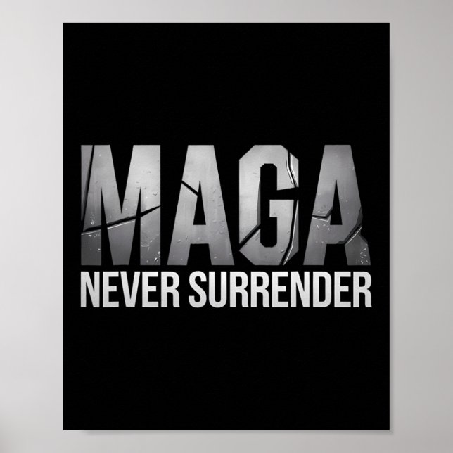 Dark Mega Trump 2024 Mega Never Surrender  Poster (Front)