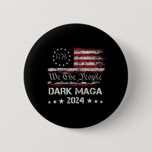 Dark Mega Trump 2024 Us Flag Vintage President Cam 6 Cm Round Badge